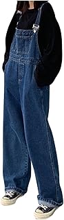 2025 - Mono de mezclilla con botones de color sólido para mujer con tirantes para los hombros Mono de lavado Impermeable Hombres