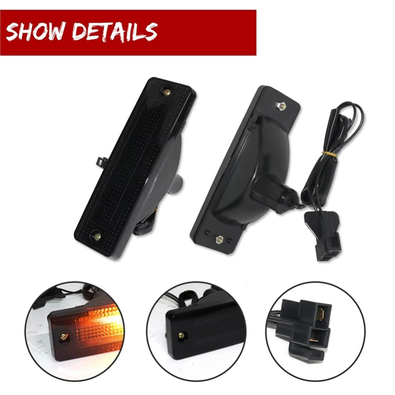 Genérico intermitente automóvil Para Ford Para Festiva 1988 1989 1990 1991 1992 1993 Camión Ámbar LED Coche Esquina Delantera Luces Señal Giro Marcador 12V(Yellow Lens Amber)