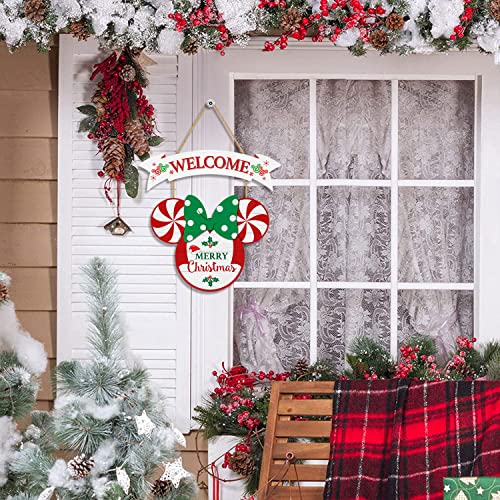 CIOEY-Christmas-Door-Decor-Mouse-Welcome-Door-Sign-2-Panels-Wood-Hanging-Sign-Merry-Christmas-Decorations-for-Home-Wall-Christmas-Party-Supplies-Peppermint-Decorative-Home-Porch-Plaques CIOEY Christmas Door Decor Mouse Welcome Door Sign 2 Panels Wood Hanging Sign Merry Christmas Decorations for Home Wall Christmas Party Supplies Peppermint Decorative Home Porch Plaques