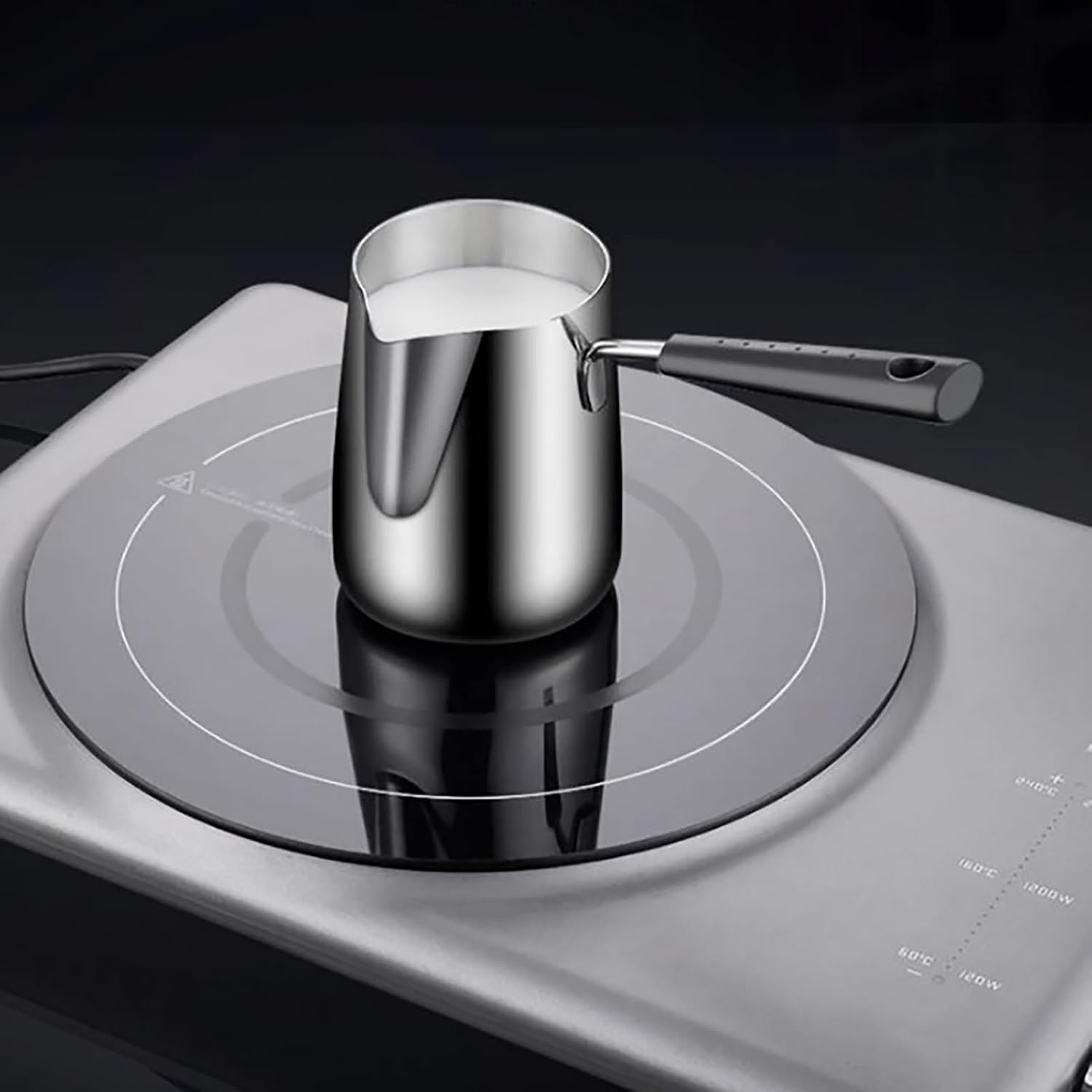 Mini Butter Warmer, Turkish Coffee Pot Stainless Steel Melting Pot Milk Pan Butter Melting Pot Mini Saucepan with Pouring Spout for Boiling Milk