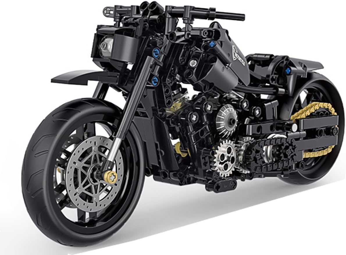 Tirff Technic Motorcycle Building Kit for Harley-Davidson, 1:8 Technic Motorbike Construction Model, Racing Motorcycle Building Kit for Adults - 586 Pieces