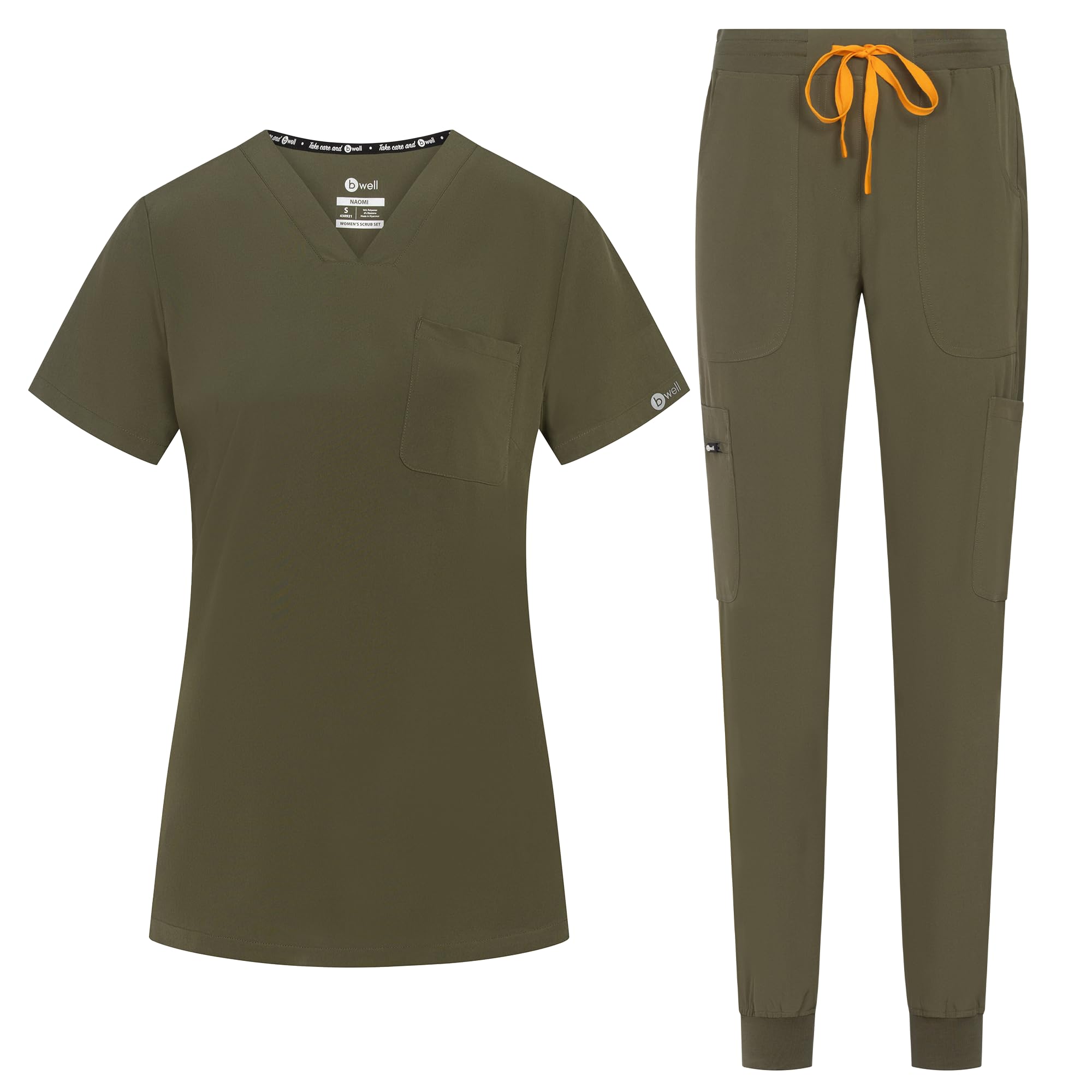 B-well NAOMI Uniforme médico para mujer con casaca y pantalón | Ropa sanitaria elástica, cómoda y profesional