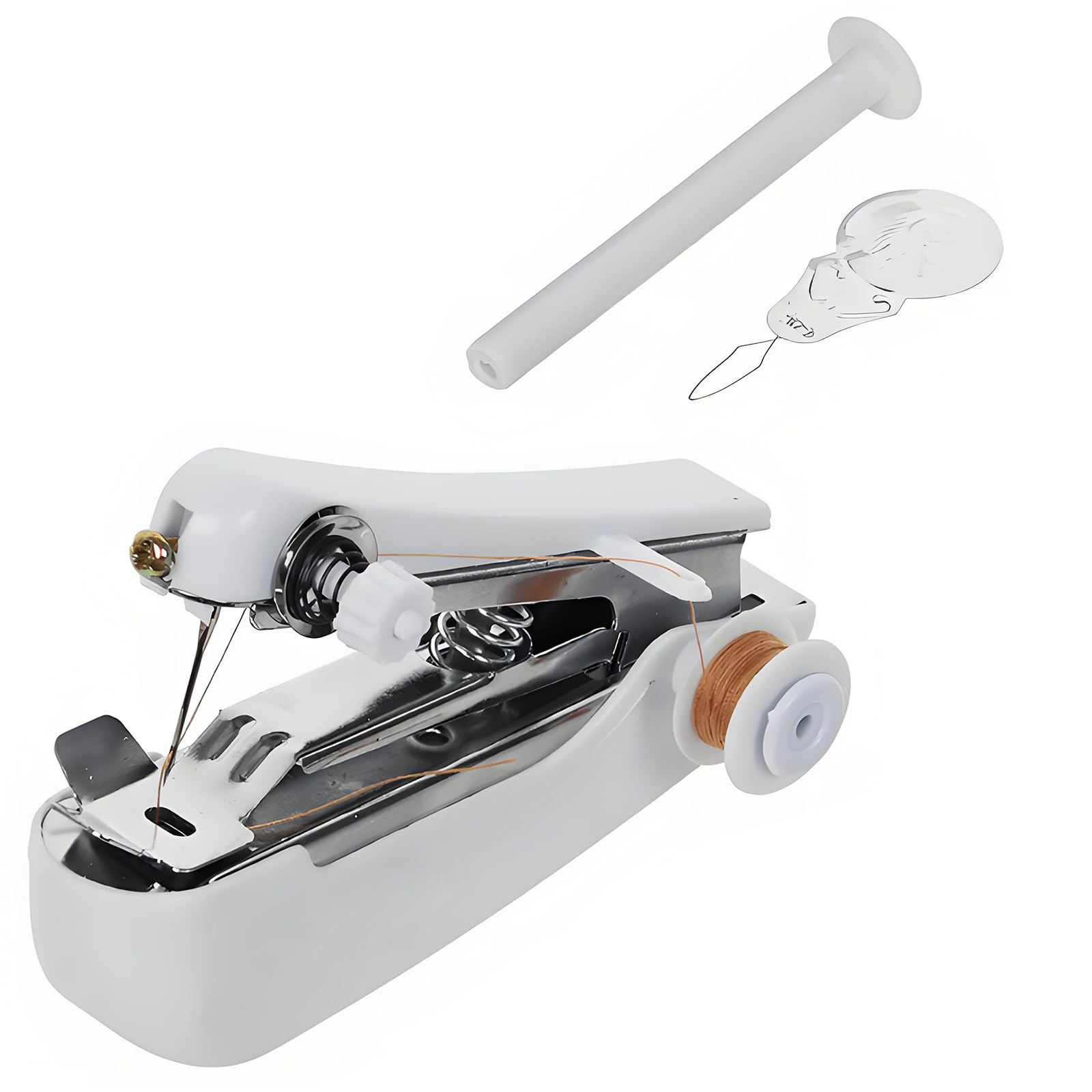JIAPIKA Portable Small Sewing Machines Handheld Sewing Machine Handy Needlework Tool Manual Machine