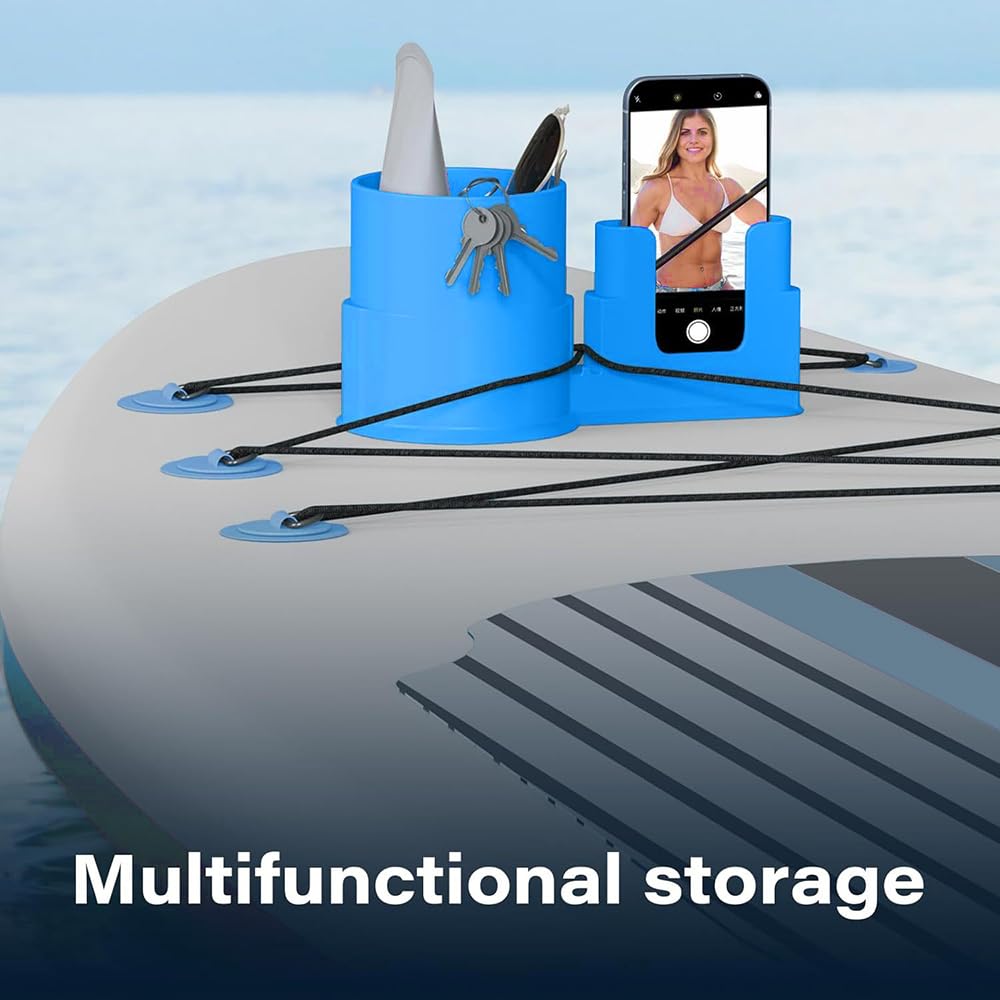 TOEECY Porta Sup per Bevande Kayak Portabicchieri Multifunzionale Anti Ribaltamento Portabevande Universale Accessori da Pesca All'Aperto (Blu)