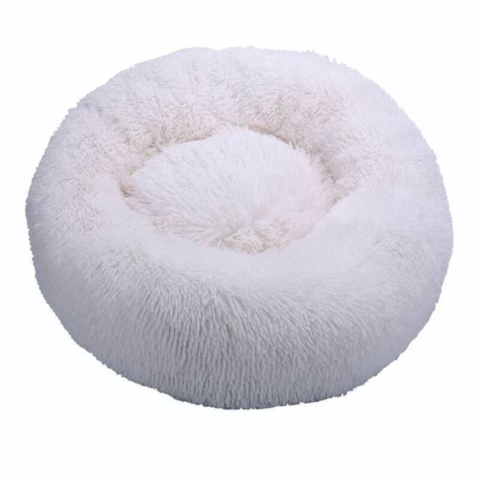 Cama Calmante Para Perros Y Gatos, Cama Para Perros Y Donas Antiansiedad, Cama Redonda Cálida Y Suave, Mullida De Felpa Sintética Para Perros, Cama Acolchada Para Gatos, Color Caqui, 31.5 X