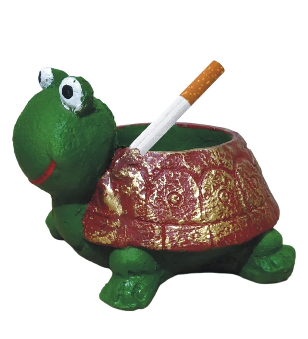 Ashtray for Cigarette Stylish Antique Decorative Tortoise Showpiece Animal Figurine Statue for Bar Home Office Multicolor Polyresin Pack of 1-picture-27