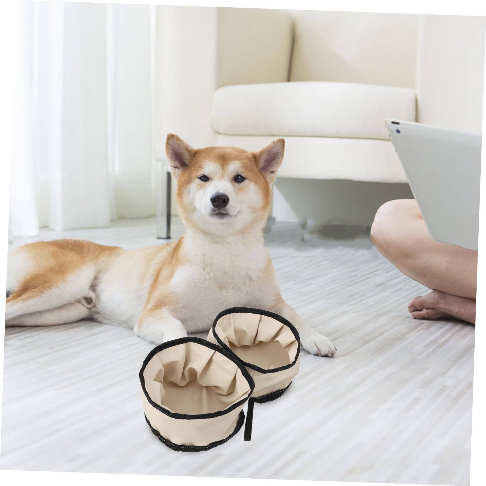 Mipcase Oxford Cloth Pet Food and Water Bowl Foldable Waterproof Lightweight for Dogs Cats