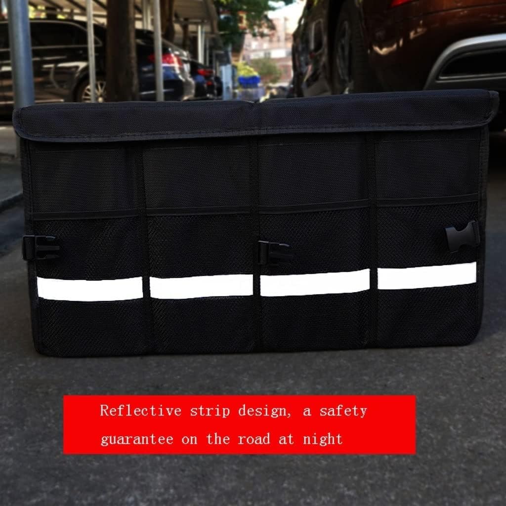 Car Trunk Organizer, Multifunction Car Trunk Organizer, Large Capacity Car Trunk Storage Organizer High-Brightness Reflective Strip & Aluminium Alloy Handle (Size : Medium)