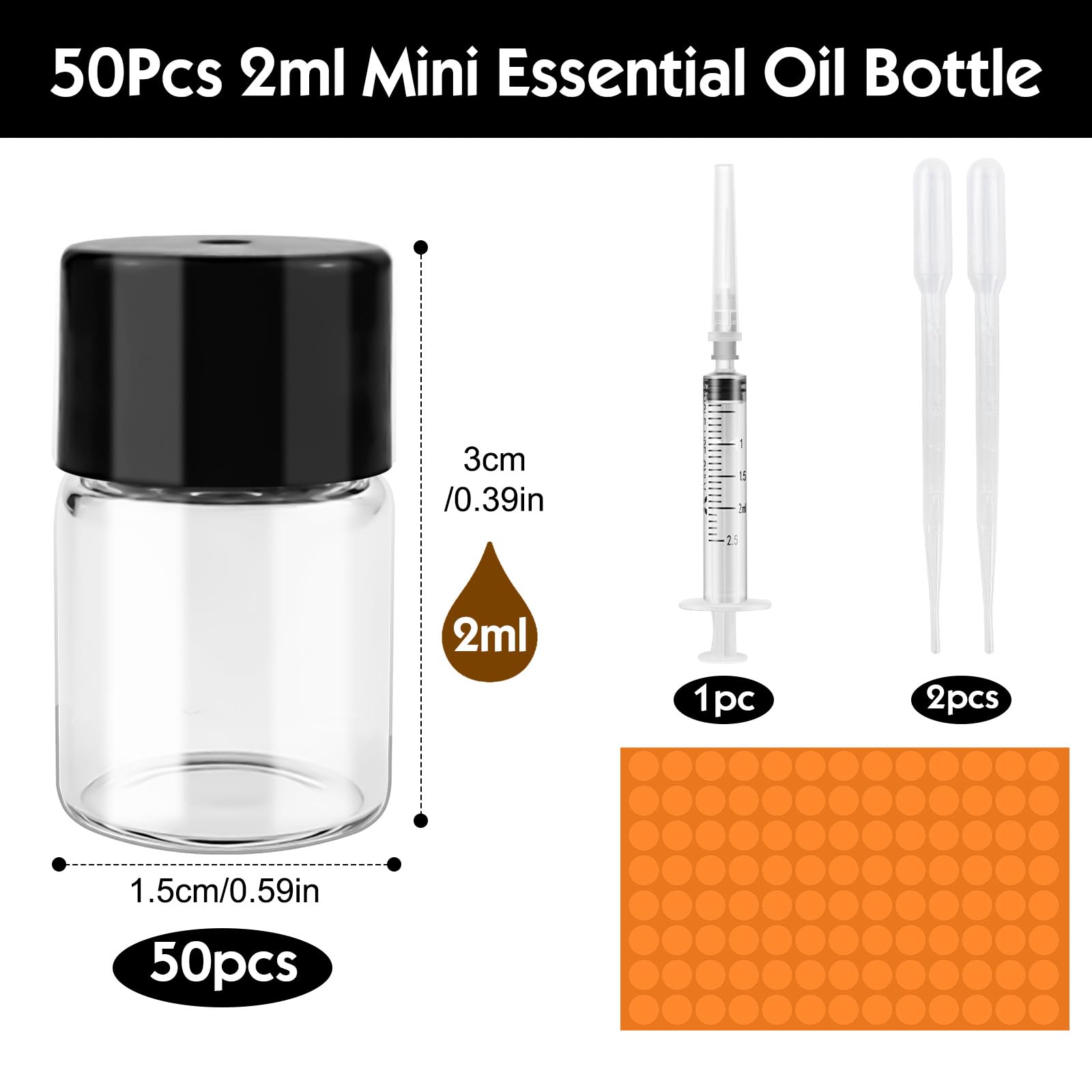 Contagocce Di Vetro Ambrato Per Oli Essenziali Da 1 Ml - Foto 3