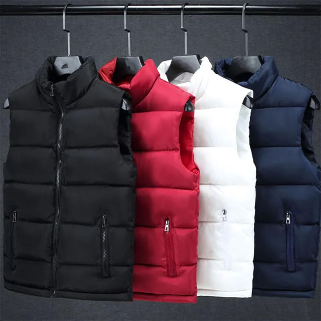 Vogrtcc Chaleco De Plumón Para Hombre Con Cremallera Chaleco Delgado Sin Mangas Chaqueta Con Cuello Alto