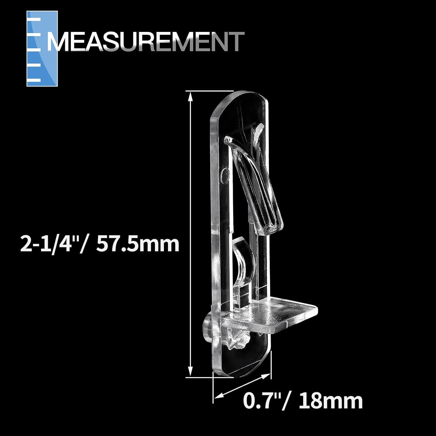 30pcs Plastic Locking Shelf Pins, Cabinet Shelf Clips Plastic Shelf Holders Pegs, Clear Shelf Bracket, 6.9mm Peg x 5/8" Thick Shelf