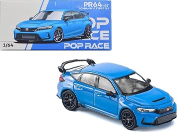 Civic Type-R FL5 Boost Blue Pearl 1/64 Diecast Model Car by Pop Race PR640067