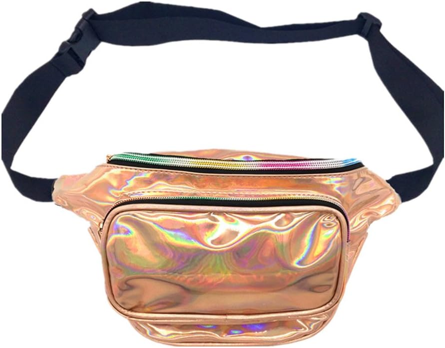 CHAOM Women Hologram Laser Waist Bag Fashion Shiny Neon Fanny Pack Bum Bag Travel Purse