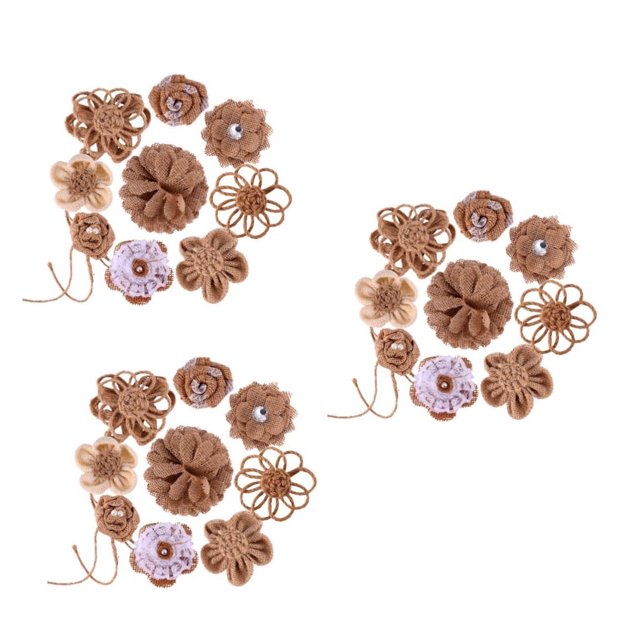 27stücke Teiliges Blumen Aus Jute Und Leinen Für Hochzeiten Und Partys Handgefertigte Rustikale Blumendekoration Bastelprojekte Und Kreative Anlässe