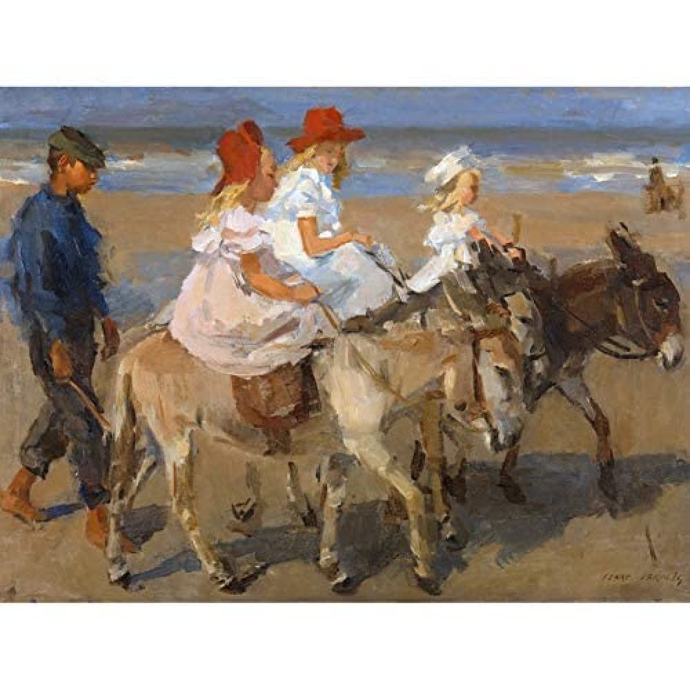 Artery8 Isaac Israels Donkey Rides On The Beach Portrait Art Print Canvas Premium Wall Decor Poster Mural