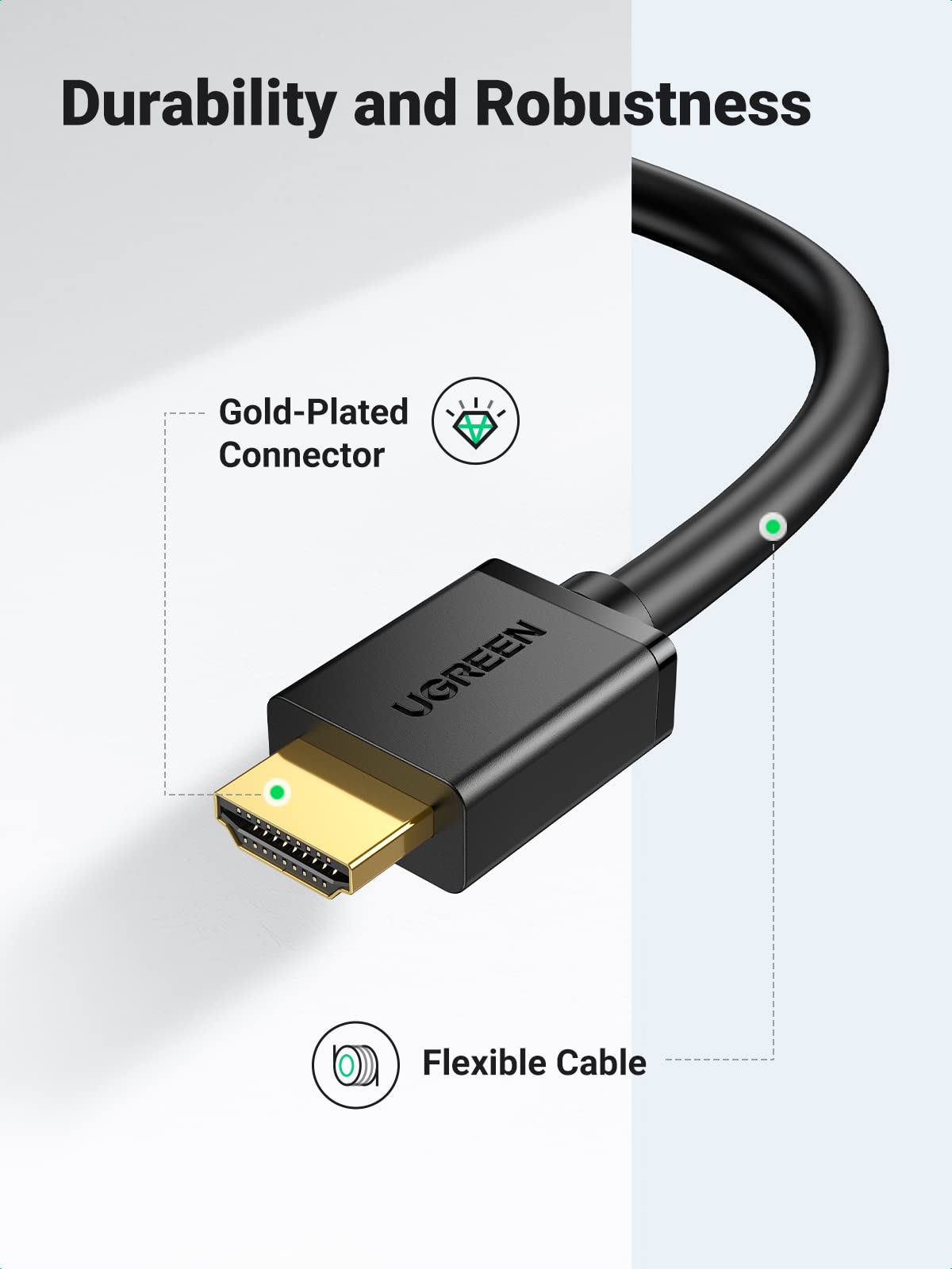 Ugreen 10135 – Cavo HDMI a DVI-D 24 + 1, DVI a HDMI, Adattatore digitale Maschio-Maschio 1080p per PS3, PS4, Xbox 360, Samsung Dex, Raspberry Pi, scheda video Nividia, lettore Blu-Ray, Xiaomi Mi Box, HDTV, 2 m.