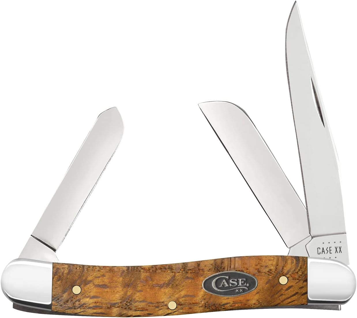 Case xx Knives Yellow Curly Oak Wood Stockman Stainless 47122 Pocket Knife