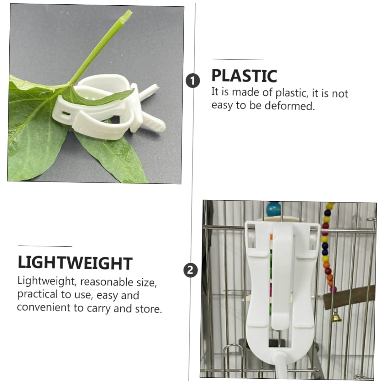 minkissy 12 Piezas Clip de Hueso de Sepia Soporte de Comida para pájaros Clip Fijo Jaula de pájaros de Comida para Tazas de Plato de alimentación de Accesorios de Jaula de
