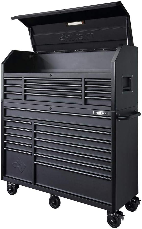 56 in. 23-Drawer Tool Chest and Rolling Cabinet Set 18 Ga. Steel 22 in. D, Textured Black Matte