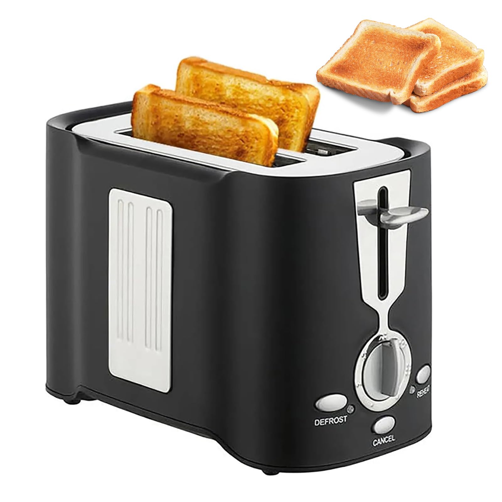 Tostapane 2 Fette, Tostapane In Acciaio Inossidabile Con 6 Livelli Di Doratura, Pop-up Automatico, Funzioni Di Congelamento/annulla/riscaldamento, Tostapanes Professionale Per Cucina Domestica