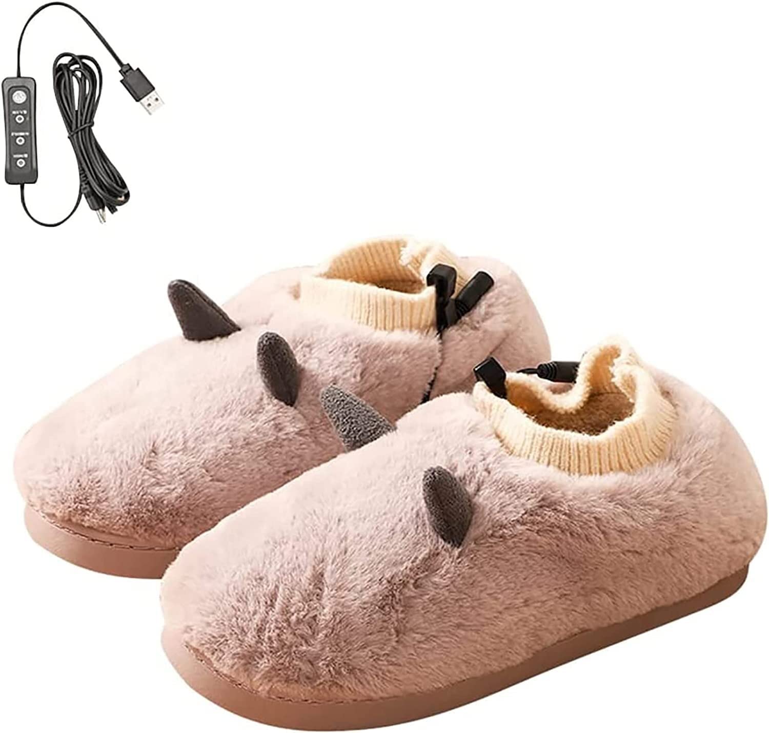 Scaldapiedi Elettrico, Pantofole Riscaldate Ricaricabili, Pantofole Riscaldate for Donna, Peluche Riscaldamento Scaldapiedi USB Riscaldamento Rapido, Pantofole Riscaldamento Elettrico USB Invernale fo