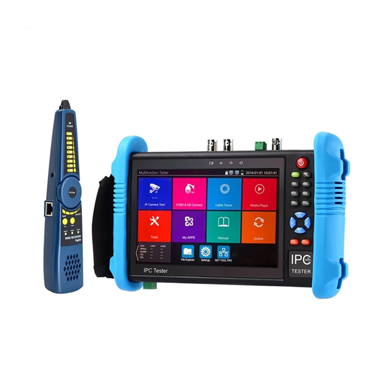 Tester CCTV, Tester for telecamera di sicurezza CCTV 6 in 1 da 7 pollici, supporta TVI8MP, CVI8MP, AHD8MP, EX-SDI8MP, tester portatile con uscita 12V
