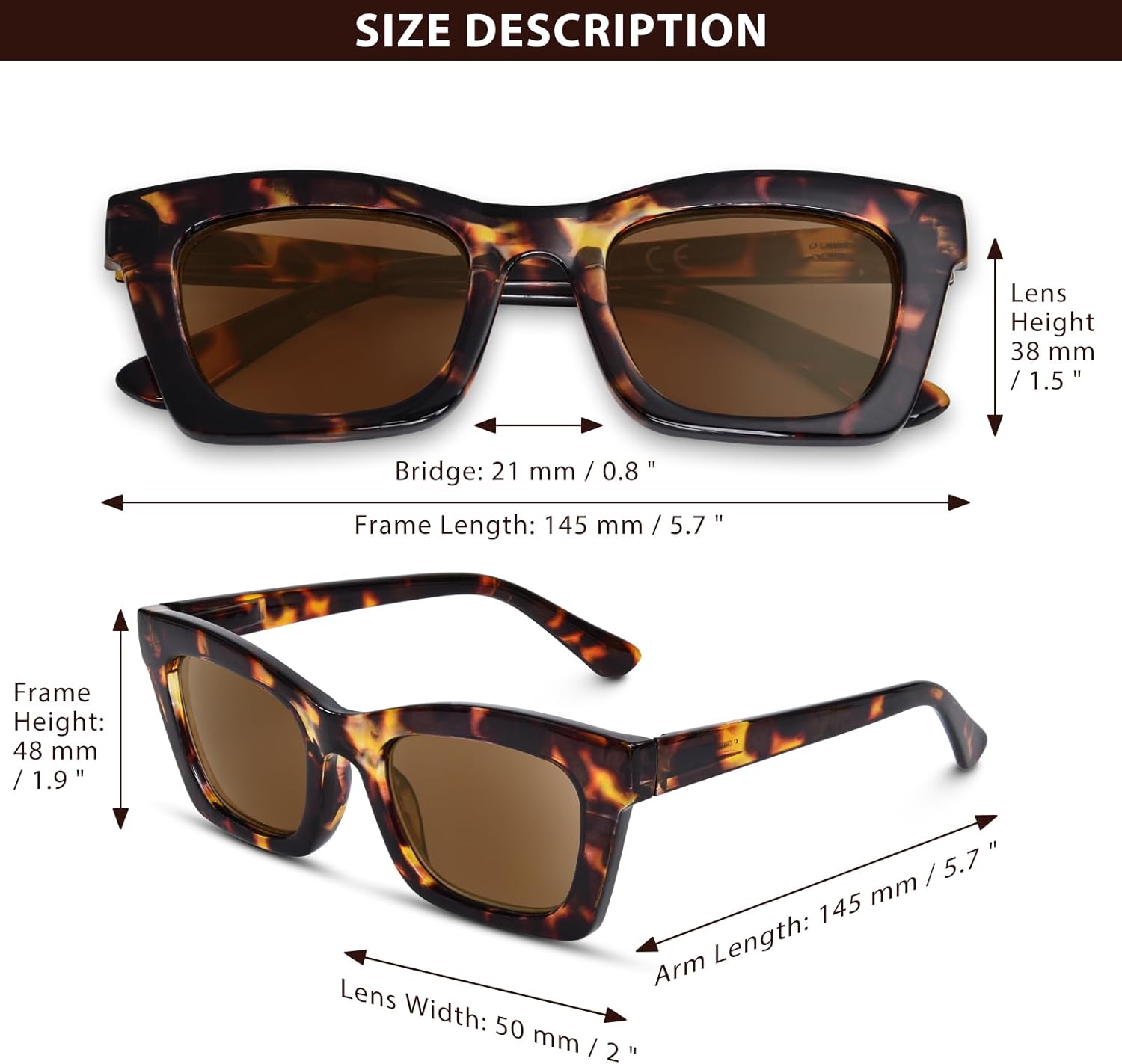 Outdoor Reading Sunglasses for Women Oversized UV400 Protection Full Lens/Bifocal Lens/Progressive Lens - Image 5