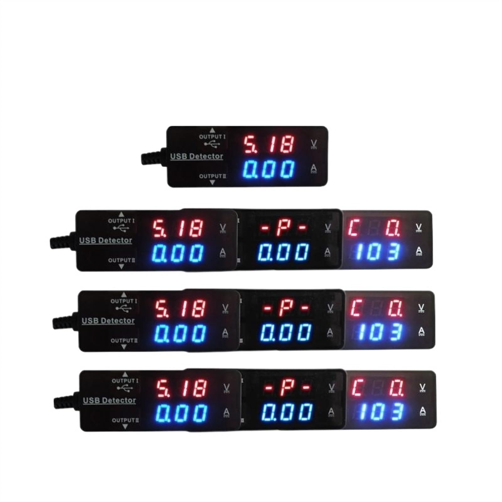 10pcs USB Tester DC 3.2-30V Voltmeter Current Meter Power Battery Capacity Indicator Ampere Meter LED USB Charger