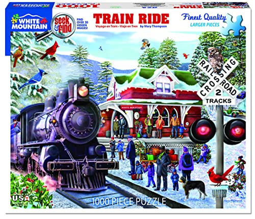 White Mountain Winter Scenic Train Ride 1000-Piece Puzzle