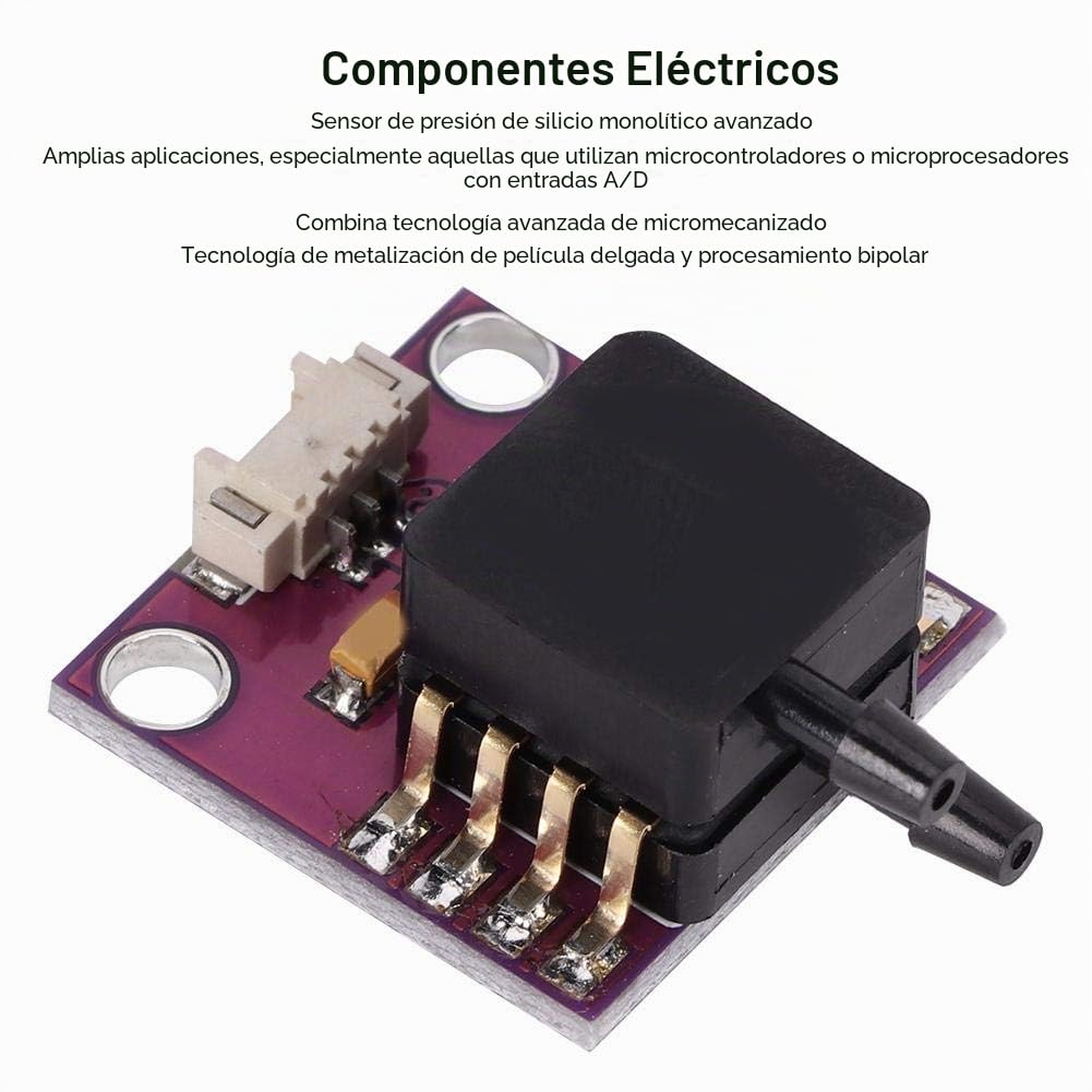MPXV7002DP Tarjeta de conexión del transductor, sensor de presión diferencial APM2.5 para salida de amplificación de señal de caudal de presión de aire de agua, CC 0.5-4.5V | -0.3-0.3 PSI