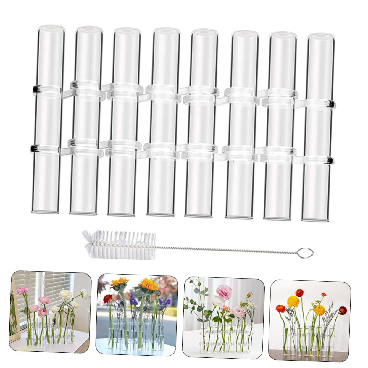 Vase en Verre de Propagation de Plantes, 1 Set, Hydroponique | Bureau et Maison, Terrarium Végétal à Tubes à Essai, Décoratif pour Plantes D’intérieur