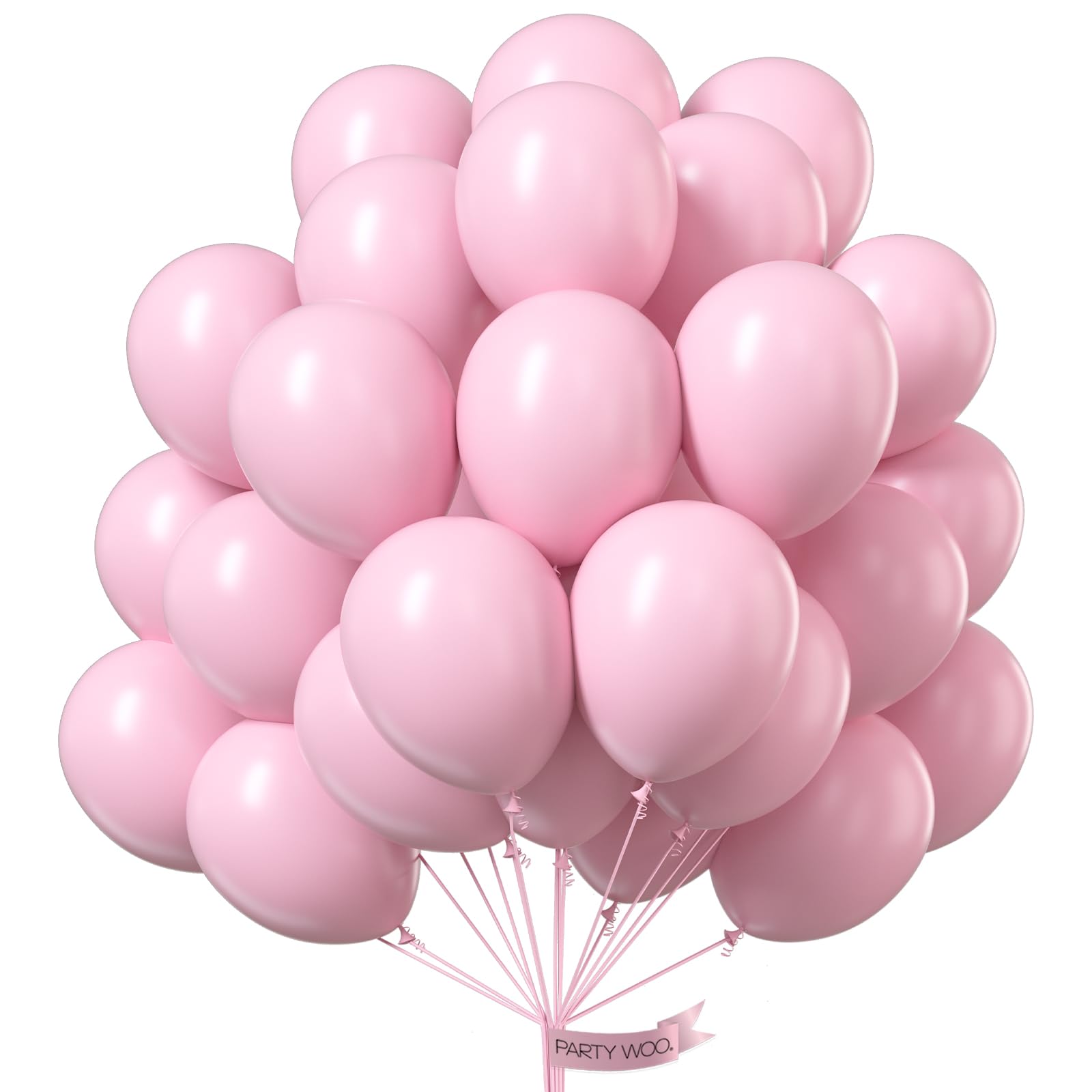 PartyWoo Pastel Pink Balloons, 50 pcs 12 Inch Pink Balloons, Baby Pink Balloons for Balloon Garland Balloon Arch as Birthday Party Decorations, Wedding Decorations, Baby Shower Decorations, Pink-Q05