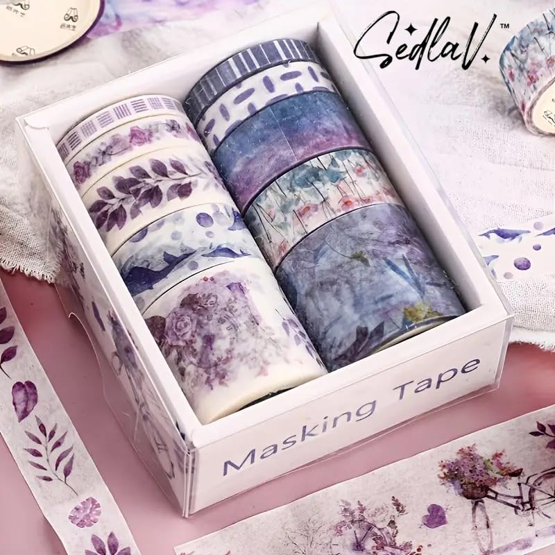 Miniatura 2 de SEDLAV Rollos de cinta Washi inspirados en la primavera, suministros para proyectos de manualidades, cinta de creatividad primaveral, artículos