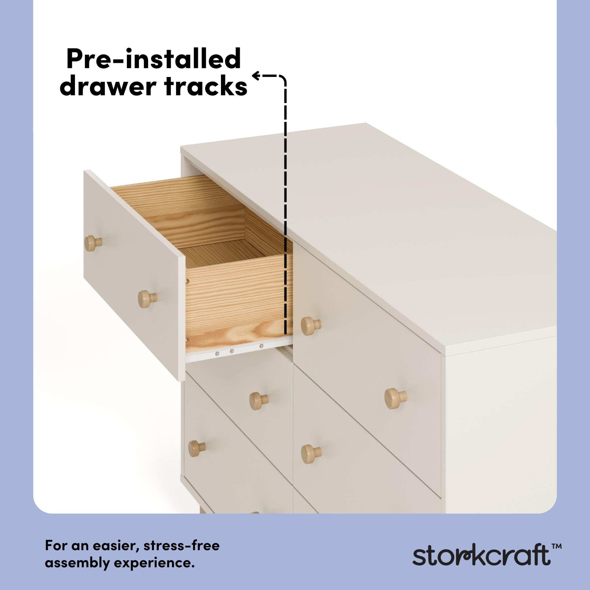 pre assembled baby dresser Babyletto Swell 6 Drawer Natural Walnut With rounded posts and wave Soho 5-Drawer Dresser, White/Natural