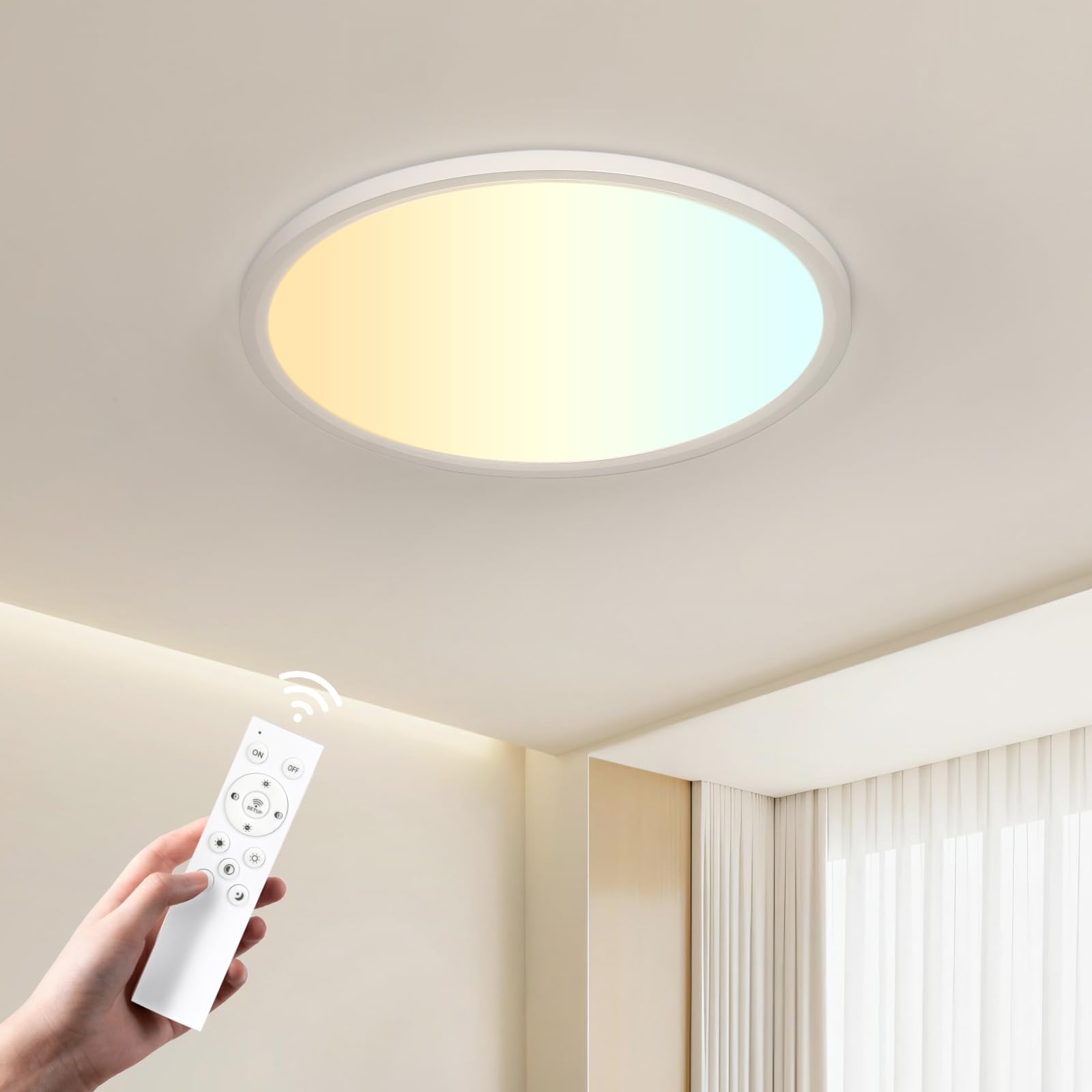 OTREN Dimmable LED Ceiling Light, 28W 2800lm with Remote Control, 30CM