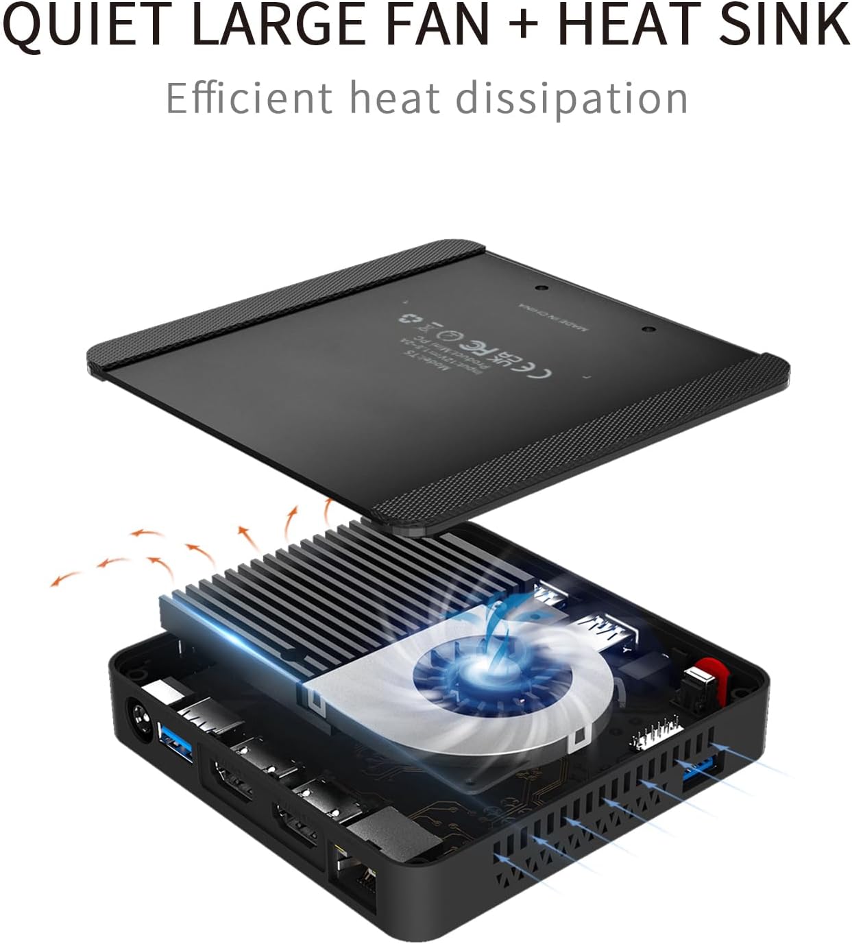 Mini Desktop Computer, T5 Mini PC for Business Offices Study, Celeron N4020(4M Cache,up to 2.8GHz), 4GB LPDDR4/64GB eMMC,Win-11,4K HD Supported,Gigabit Ethernet/WiFi 5/ BT5.0/ USB 3.0 - Image 8