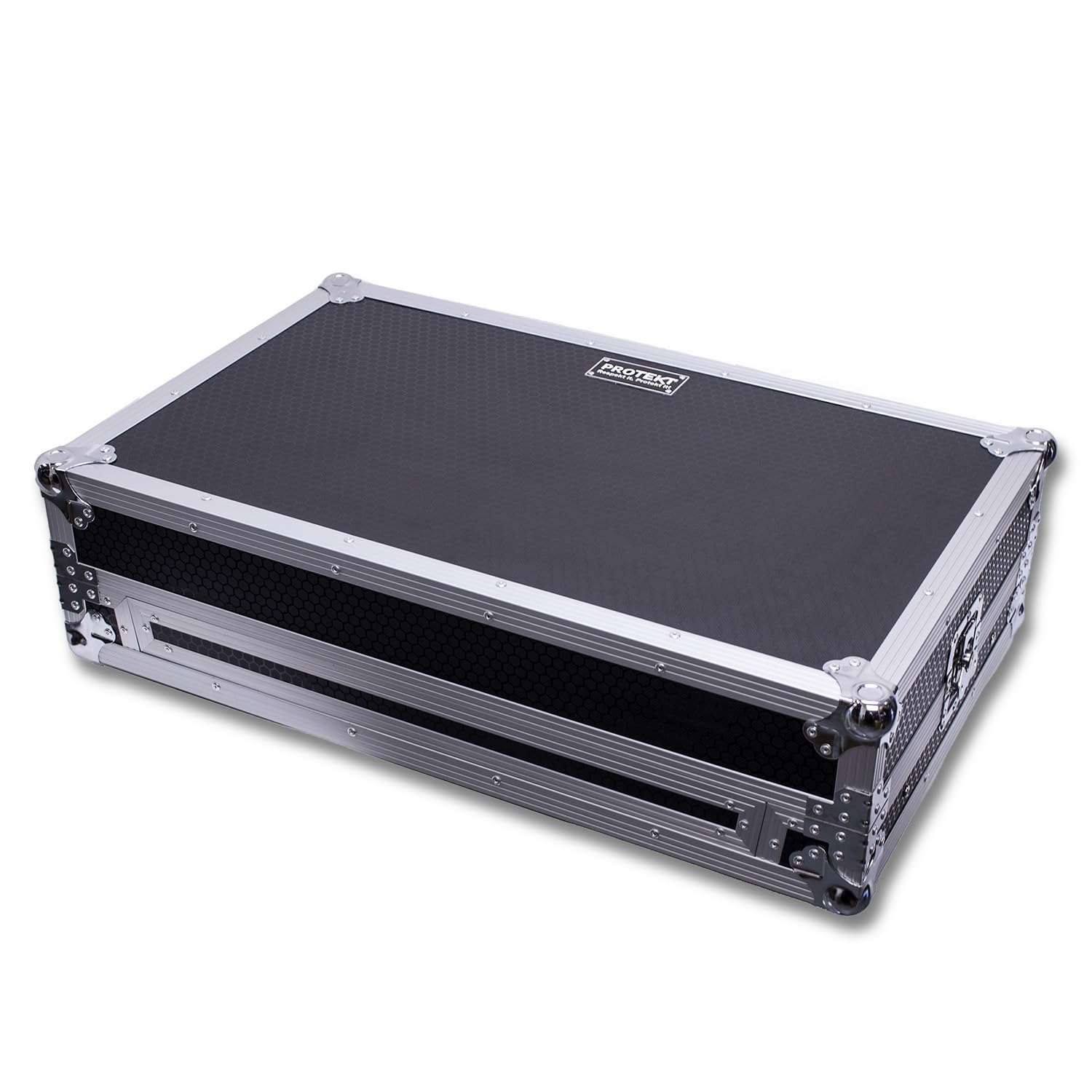 Protekt DDJ-FLX10 Plus Series DJ-Flightcase mit Laptopablage für Pioneer Controller, Schwarz , Mit Ablage