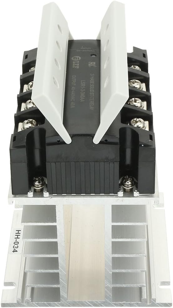 uxcell Relé AC-AC 40A 90-250VAC a 24-440VCA Compuesto Térmico Relé de ...