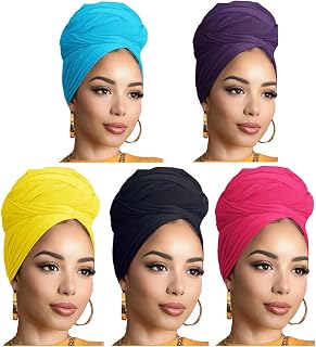 Head Wraps for Black Women Breathable Headwraps Scarf Long Hair Wraps Soft Wide Headbands Headscarves for Locs