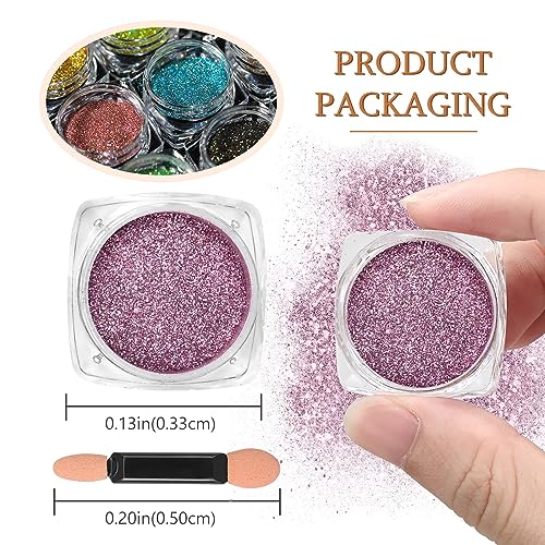 MKNZOME Set di Polvere Decorativa Glitter per Nail...