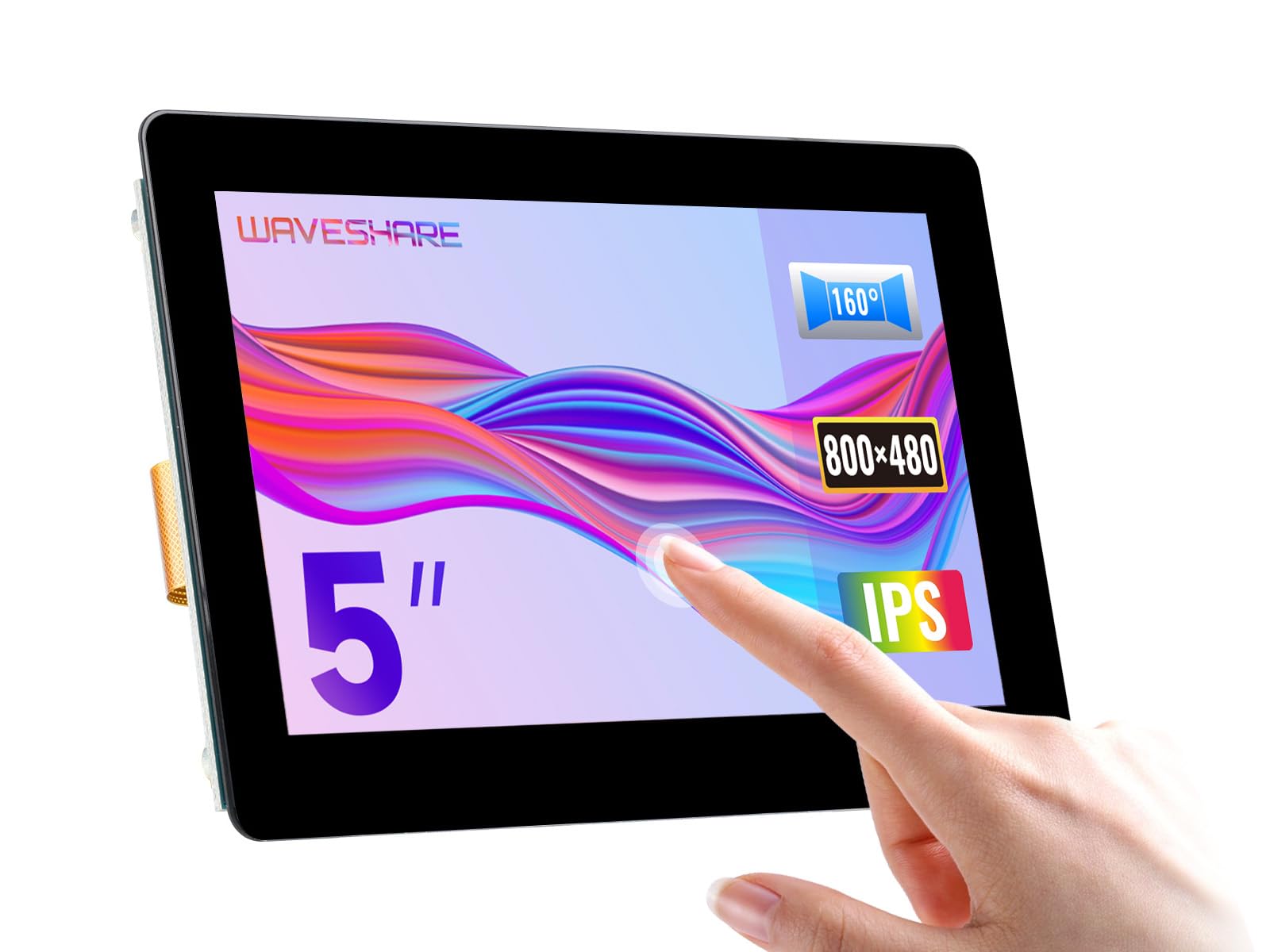 Waveshare 5inch Capacitive IPS Touch Display for Raspberry Pi with 800×480 Resolution DSI Interface Supports Pi 4B/3B+/3A+/3B/2B/B+/A+/CM3/3+