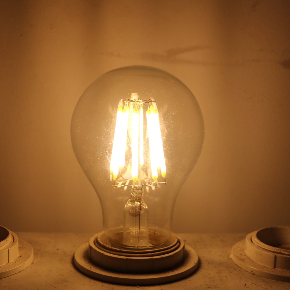 Mengjay 20 Stück E27 LED Classic Lampe ersetzt 60w LED Glühbirne Glühfadenlampe, 8W A60 650LM,2700K warmweiß,Glühfaden Birnen, Filamentstil Klar, Nicht Dimmbar