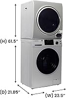 Vista 4 de Equator LAUNDRY CENTER Silver WASHER 15Lbs+Vented DRYER+ Steam Dryer CLOSET 110V