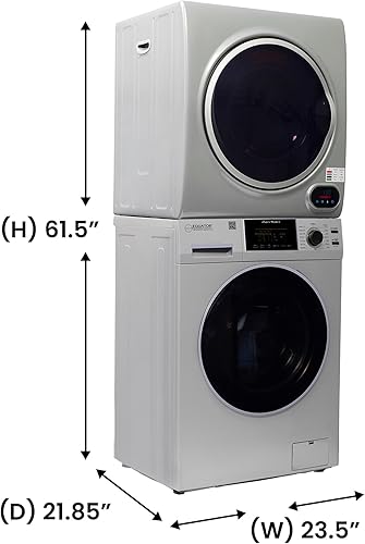 Miniatura 4 de Equator LAUNDRY CENTER Silver WASHER 15Lbs+Vented DRYER+ Steam Dryer CLOSET 110V