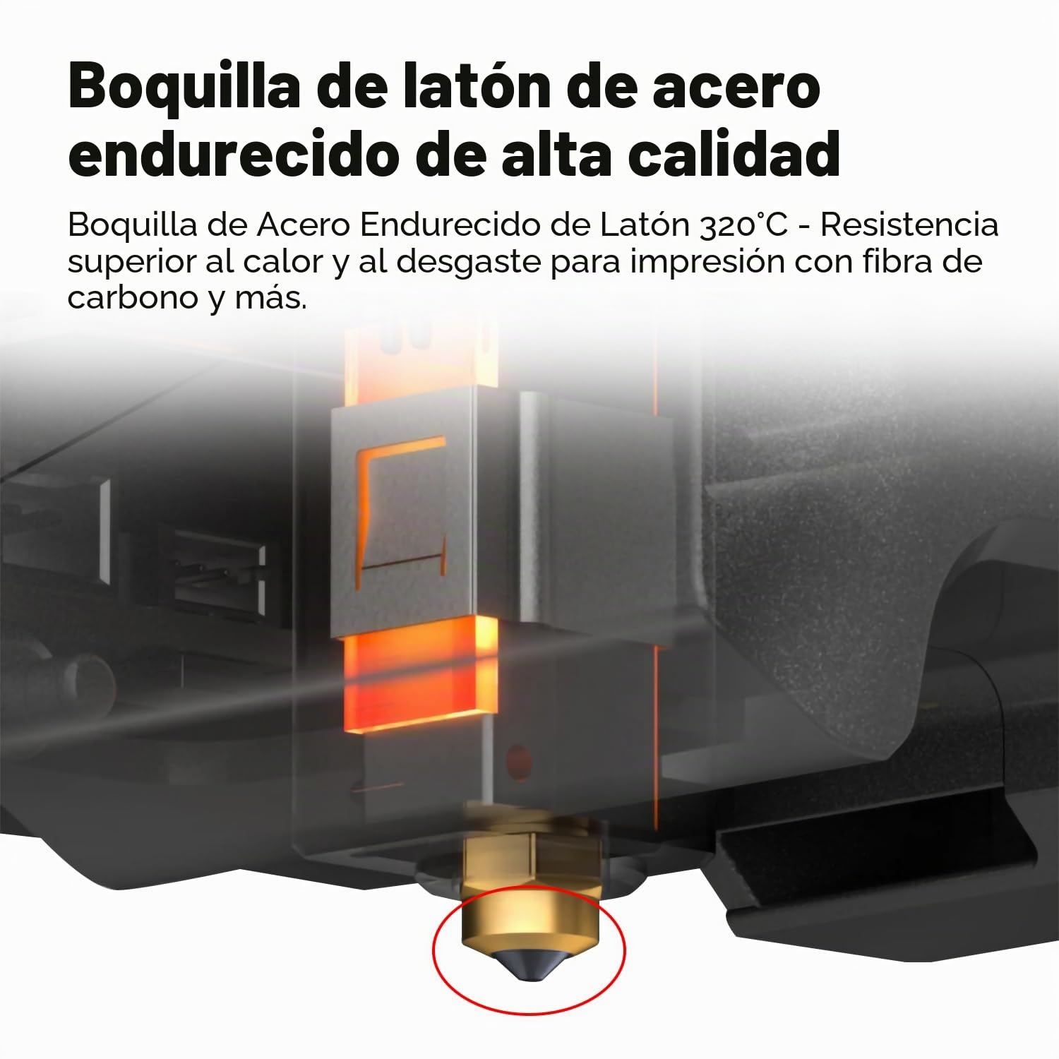 Actualización Hotend de cerámica para Elegoo Centauri Carbon Hotend cabezal de impresión extrusor Hot End con boquilla de acero endurecido de 0,4 mm disipador de calor elemento calefactor