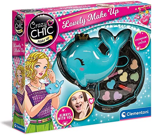 Clementoni Crazy Chic - Lovely Make Up Delfino, Cofanetto Trucchi Bambine 6+ Anni, Trousse Portatile con Set Cosmetici...