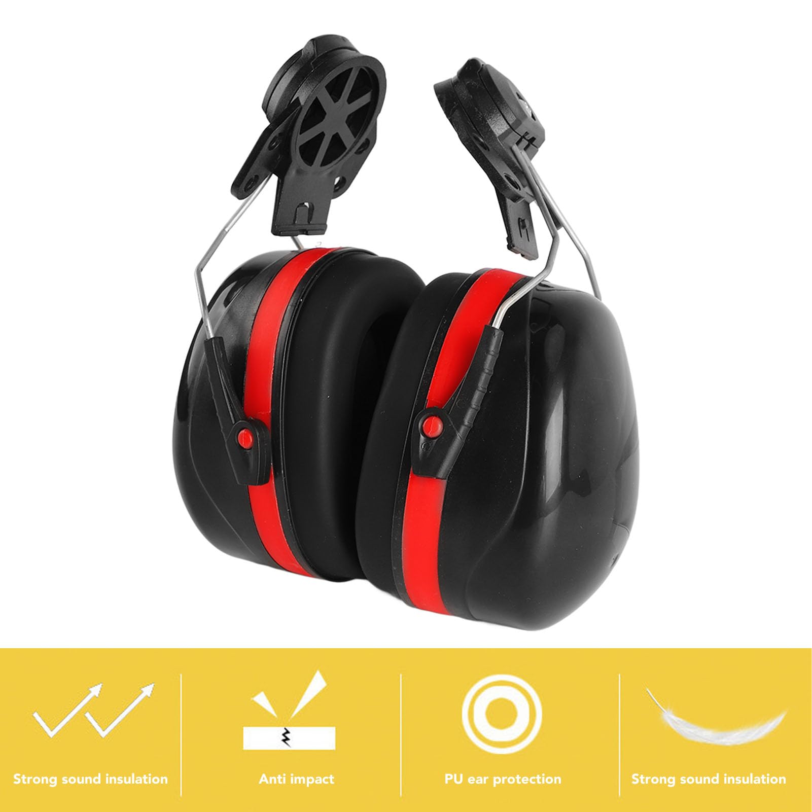2Pcs Helmet Mounted Ear Protectors Adjustable Hard Hat Helmet Earmuff for Construction - Image 2