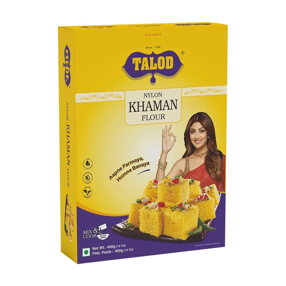 Talod Nylon Khaman Flour | Instant Khaman Dhokla Mix | 100% Natural Ingredients | Soft & Spongy Gujarati Snack Premix | Easy Mix & Cook | Healthy Protein-Rich Flour | Authentic Taste - Pack of 2X400 gm-image-9