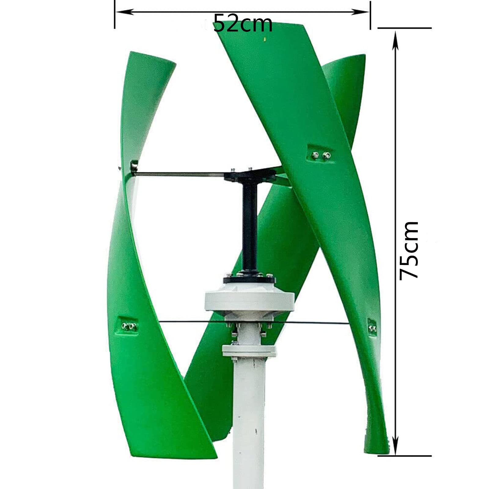 Kits Del Generador De Turbinas Eólicas Verticales, 3 Blades12000w 12V -220V Generador De Viento De Energía Sin Ruido Con Controlador MPPT Para El Monitoreo Marítimo Del Barco De La Casa (Verde)
