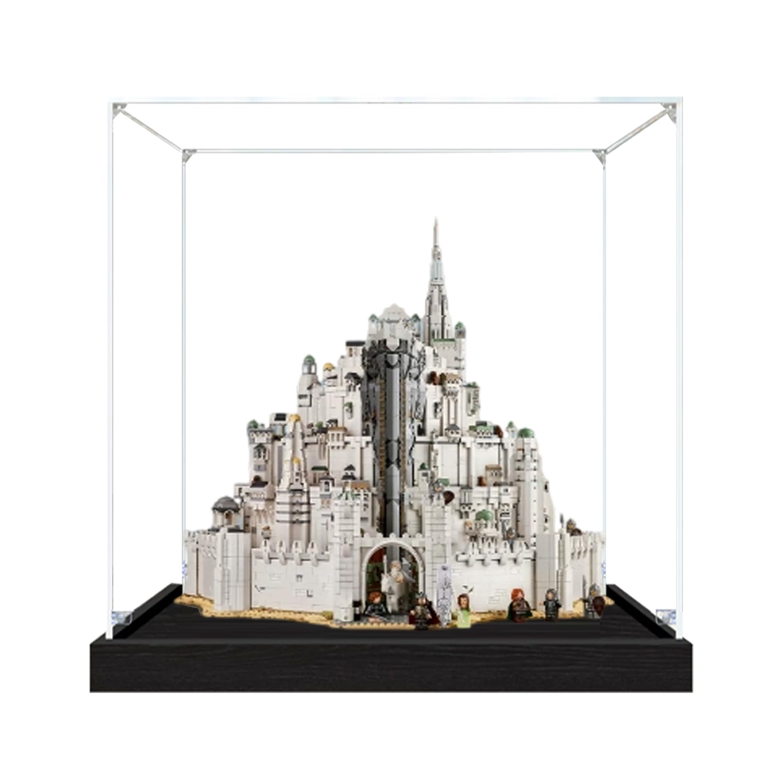 Vitrine en acrylique pour Lego 11377 Château Blanc Tour Architecture Ensemble de Construction, Boîte Transparente Anti-poussière - Seulement la Vitrine, Boîte de Présentation Compatible avec Lego